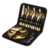 16-piece golden tableware set, stainless steel spoons, forks and knives, home Western cuisine gift box Item Picture